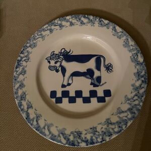 Moolinda the cow vintage pottery plate. Ellis Productions